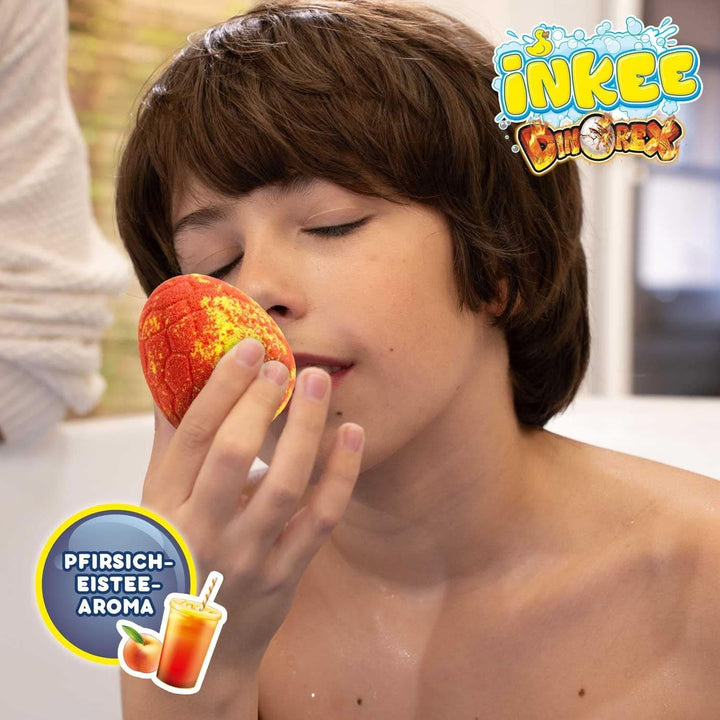 INKEE SURPRISE DINO, bombă de baie în formă de oucu figuri de dinozaur si surprize, 100 grame Duș și baie Naty Shop