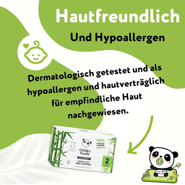 The Cheeky Panda - Scutece pentru bebeluși din bambus - Până la 12 ore de protecție împotriva scurgerilor Mama si Copilul Naty Shop