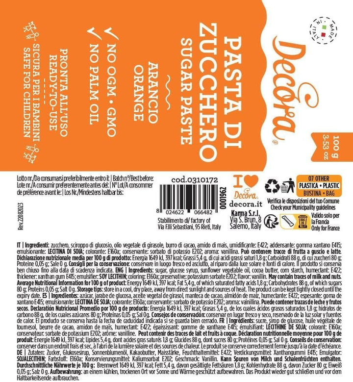 0310172 FONDANT PORTOCALIU 100 G Pasta de zahar Naty Shop