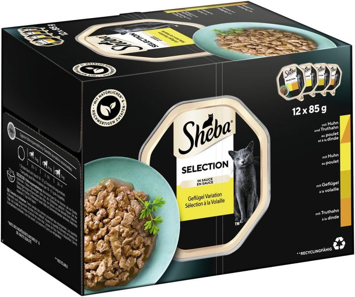 SHEBA Selection bowl multipack variație de pasăre în sos 4X12X85G