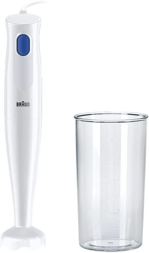 Braun Stabmixer MQ10.001PWH + Messbecher 600 Ml, 5 Jahre Service, Leicht, Easytwist-System Zum Einfachen Wechseln Des Zubehörs, Splash Control-Technologie Ohne Spritzer Bucatarie Naty Shop