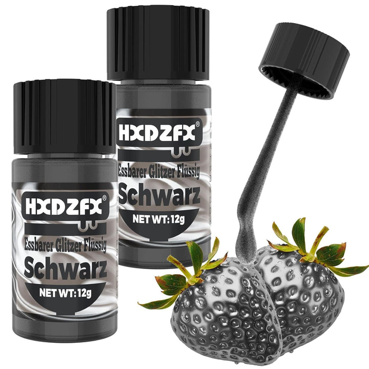 Glitter lichid comestibil - 2 × 12 grame Glitter Naty Shop Negru