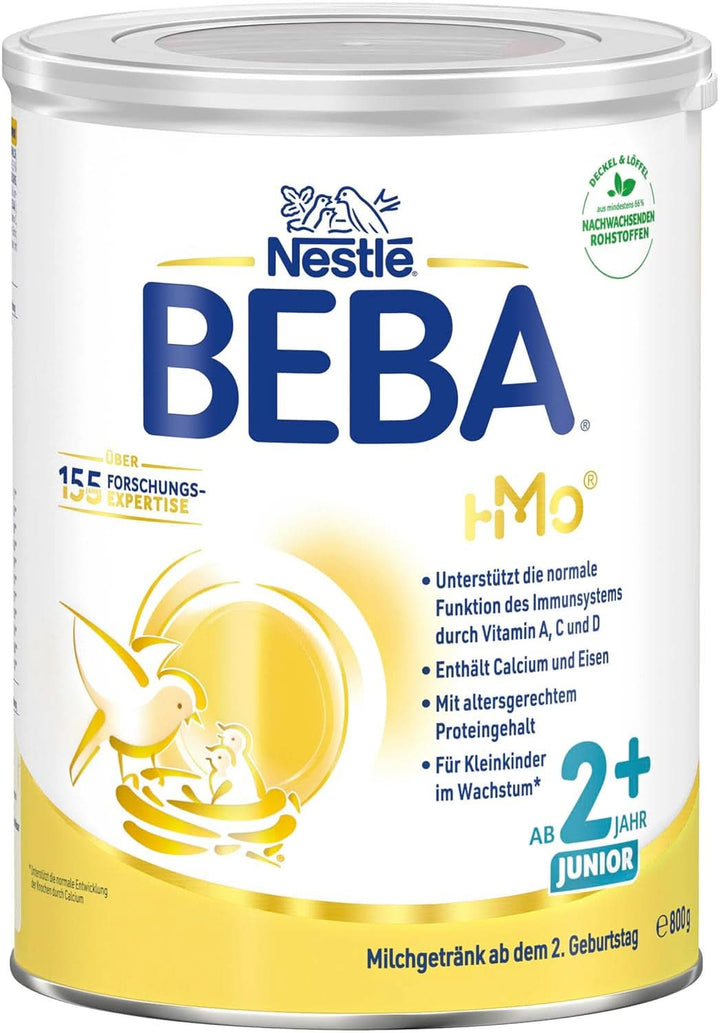 Nestle BEBA Junior 2+, de la a 2-a aniversare, mâncare pentru copii cu HMO 2'-FL, numai lactoză, fără ulei de palmier, pachet 3 (3 x 800 g) Mama si Copilul Naty Shop