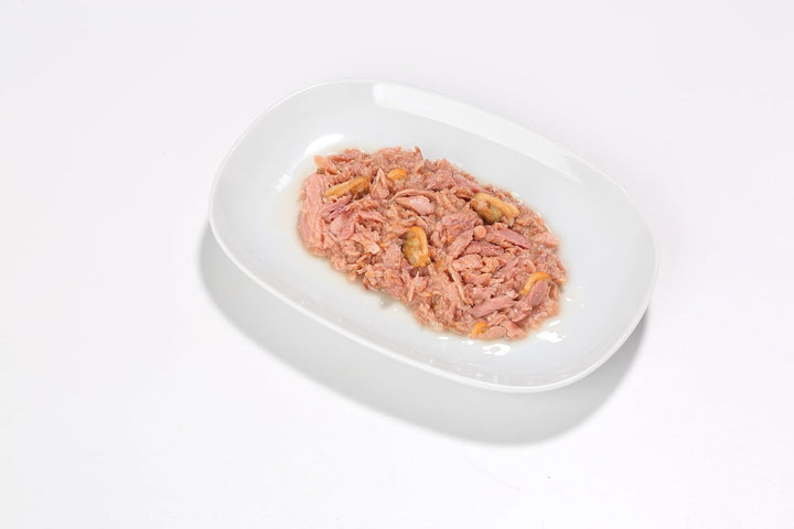 Almo Nature HFC Natural - Hrană umedă pentru pisici adulte - ton și scoici - Human Grade, fără gluten - 6 X 70G