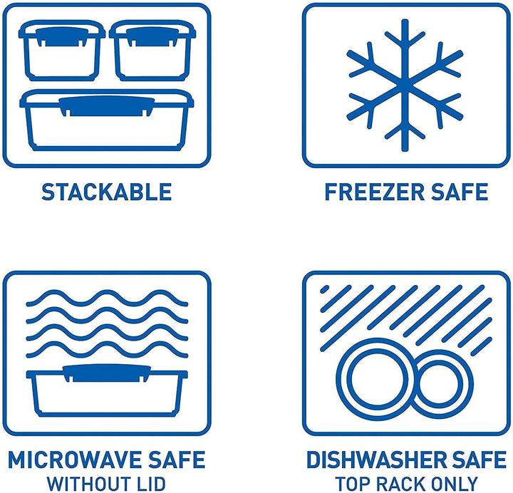 Borcan pentru depozitarea alimentelor Sistema KLIP IT, 5 litri, borcan de depozitare stivuibil și etanș cu capac, potrivit pentru frigider/congelator, plastic fără BPA, clipsuri albastre, 1 bucată (pachet de 2) Cutii depozitare alimente Naty Shop