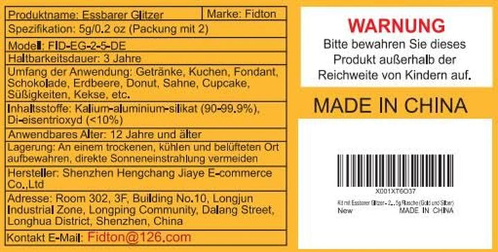 Glitter comestibil, pudra, 5 grame Glitter Naty Shop