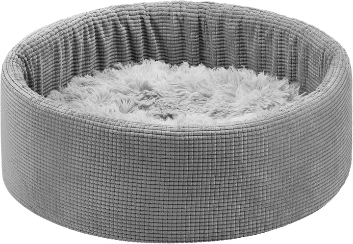 Pat pentru pisici Navaris cu pernă suplimentară - Pernă pentru câini și pisici - Pat pufos pentru câini și pisici - Coș lavabil pentru pisici - Pat pentru pisici, de asemenea, pentru câini de talie mică - Gri
