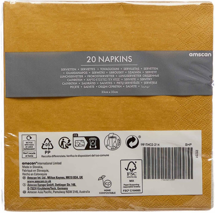 Amscan 9915402-214 Șervețele de aur