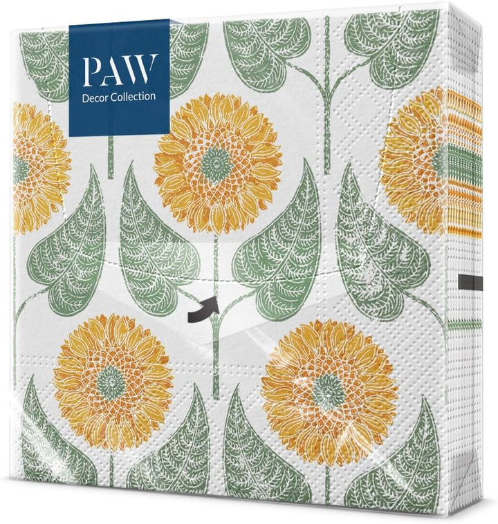 PAW - Șervețele 3 straturi (33 X 33 Cm) I 20 bucăți I Perfect pentru zile de naștere, petreceri, întâlniri I Decorațiuni de toamnă pentru masă I Șervețele de hârtie colorate - frunze de toamnă de umbrelă I Frunze de umbrelă