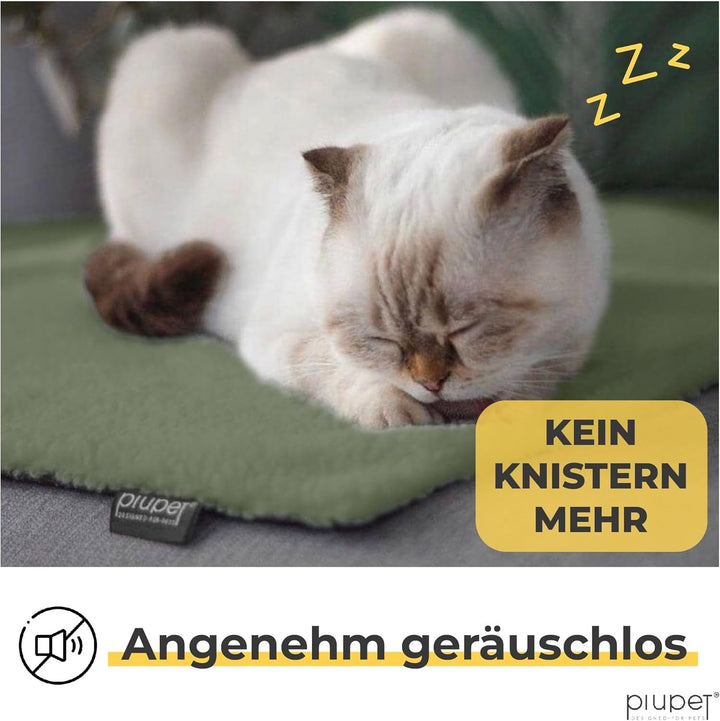 Pătură autoîncălzitoare pentru pisici Piupet® I 60 x 45 cm I Pătură electrică de încălzire I Pătură încălzitoare pentru pisici I Pătură electrică de încălzire pentru pisici I Pături pentru pisici I Pat pentru pisici I (Pentru pisici, verde)