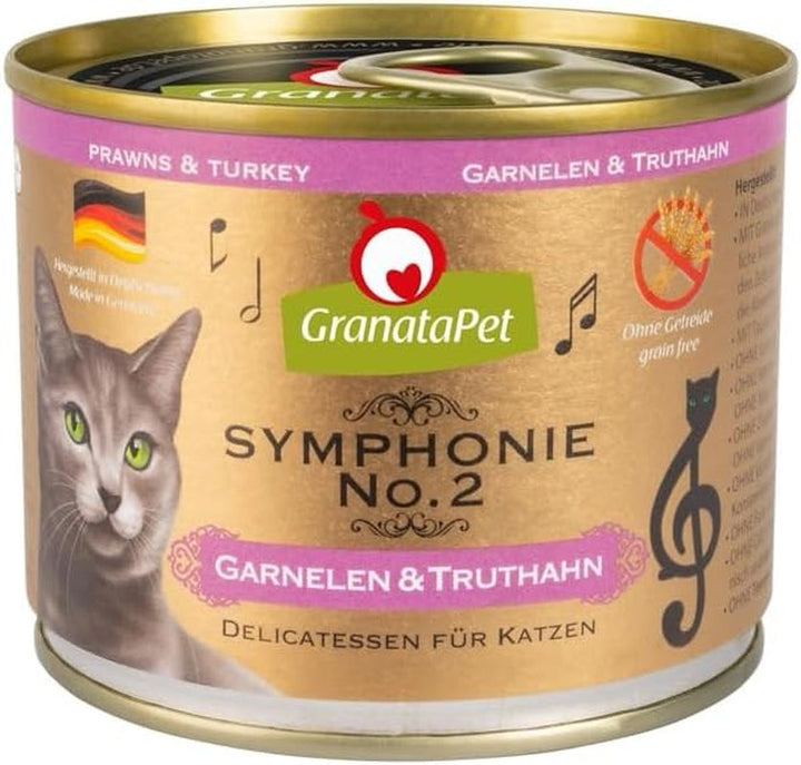 Granatapet Symphonie No. 5 Pui PUR , Hrană pentru pisici fără cereale și zahăr adăugat, File în jeleu natural, Hrană umedă delicioasă pentru pisici, 6 X 200 G