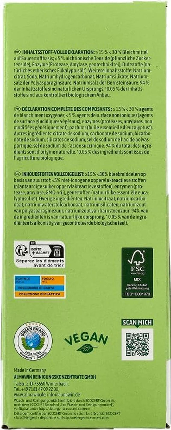 Almawin eco, praf de spălat vase 2,8kg, 112 spalari, dozabil pentru diferite cantități de vase Naty Shop