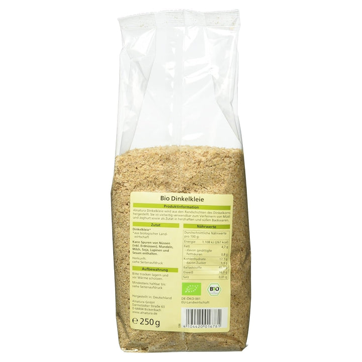 Bio Dinkel-Kleie, 250G Cereale Naty Shop