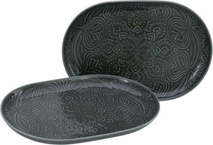 Creatable, 21627, Serie Orient Mandala, 18-Teiliges Geschirrset, Teller Set Aus Porzellan, Spülmaschinen- Und Mikrowellengeeignet, Made in Europe Seturi vesela masa Naty Shop Stein Platten Set 2 Teilig