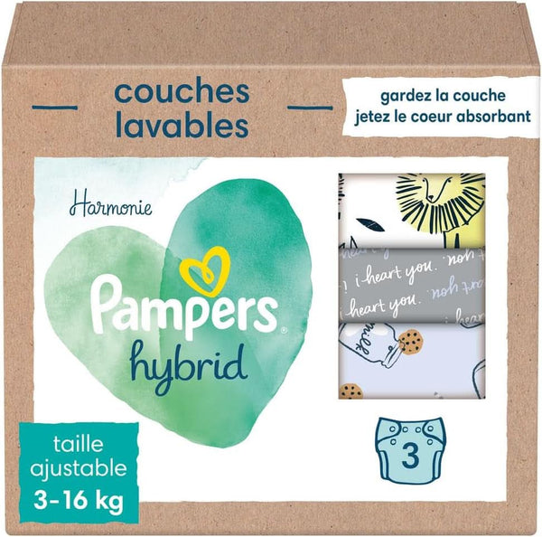 Pampers - Scutece lavabile Harmony Hybrid pentru bebeluși, pachet de 3 scutece lavabile Mama si Copilul Naty Shop