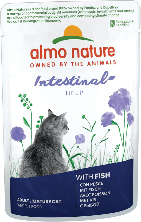 Almo Nature Holistic Intestinal Help - Hrană umedă pentru pisici adulte - Cu pește - 70G, pachet de 30