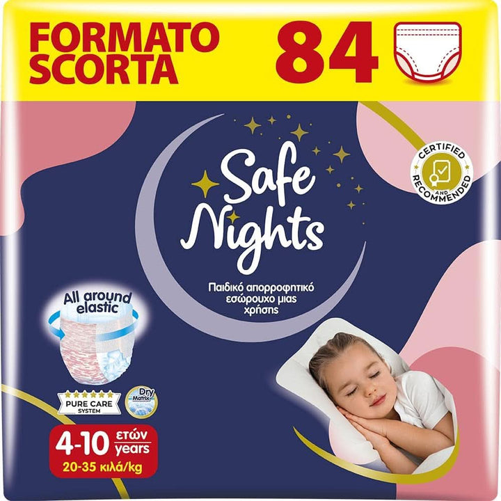 Safe Nights Boy, scutece pentru noapte, diverse marimi Mama si Copilul Naty Shop Fete marimea M (84 bucati)