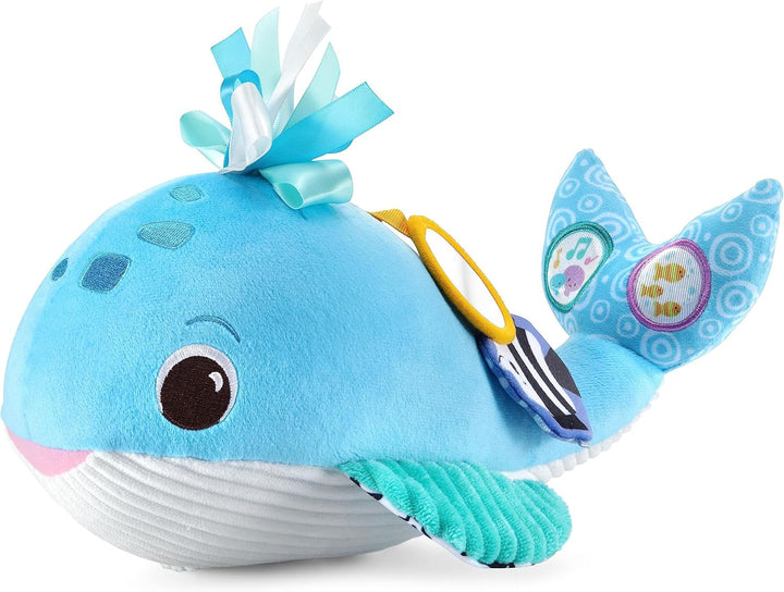 VTech Baby music plush whale - Jucărie interactivă de pluș pentru a descoperi și stimula simțul tactil - Cu cântece, fraze și melodii - Pentru copii cu vârsta cuprinsă între 3-36 luni Jucarii Bebe Naty Shop