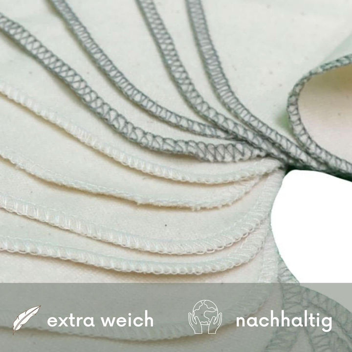 Avo + Cado - Pachet de 15 Provee de spălat reutilizabile pentru bebeluși ca înlocuitor pentru șervețele umede (culoare: gri) Mama si Copilul Naty Shop