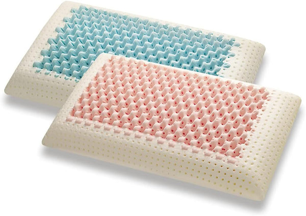 Marcapiuma - Pereche de perne de susținere a gâtului cu memorie - Miss & Mister - Parte ultra respirabilă - 100% acoperire din bumbac - Ortopedică - Pernă Visco Pillow Memory Foam - PRODUS MEDICAL - Fabricat în Italia Perne standard Naty Shop Titlu implicit