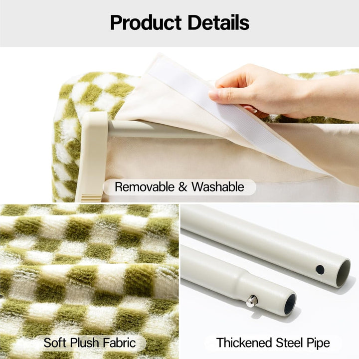 MEWOOFUN Hamac pentru Pisici, Pat pentru Pisici, Pervaz pentru Pisici - 50 x 36 cm, Pat pentru Pisici Încălzit, Hamac cu Pat Moale, Ventuză Detașabilă, Capacitate 18 kg (Gree L - cu Covoraș)