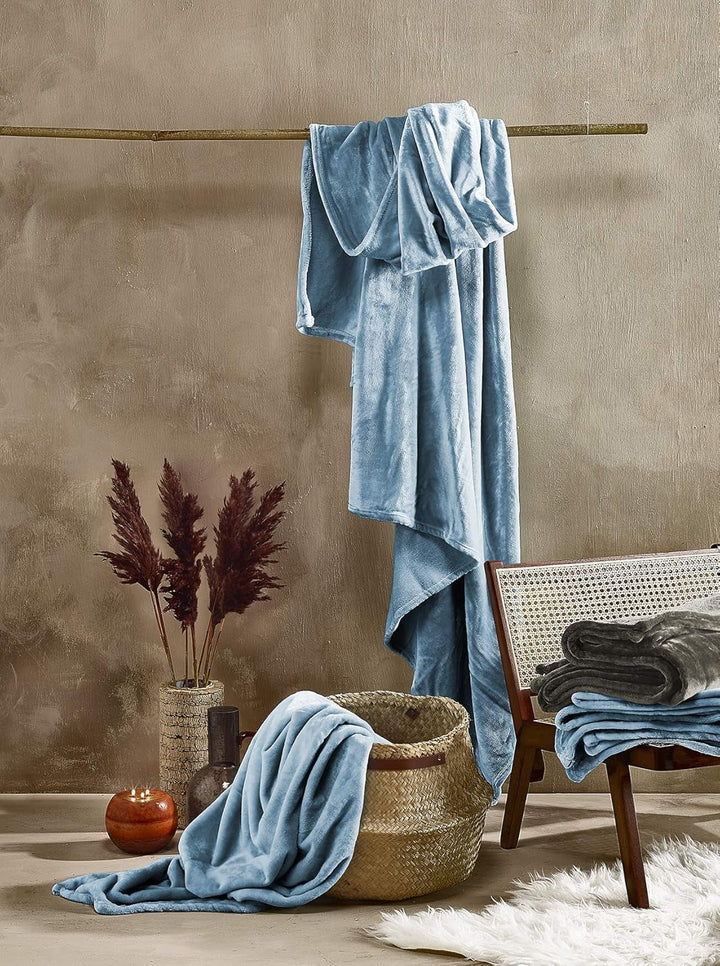 Pătură confortabilă, poliester, albastru, 150 X 200 Cm Paturi si Cuverturi De Witte Lietaer