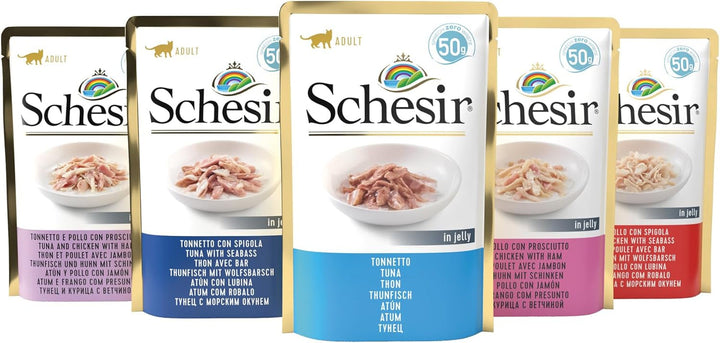 Cat Jelly Tuna With Seabass, hrană umedă pentru pisici, 30 pungi X 50 g