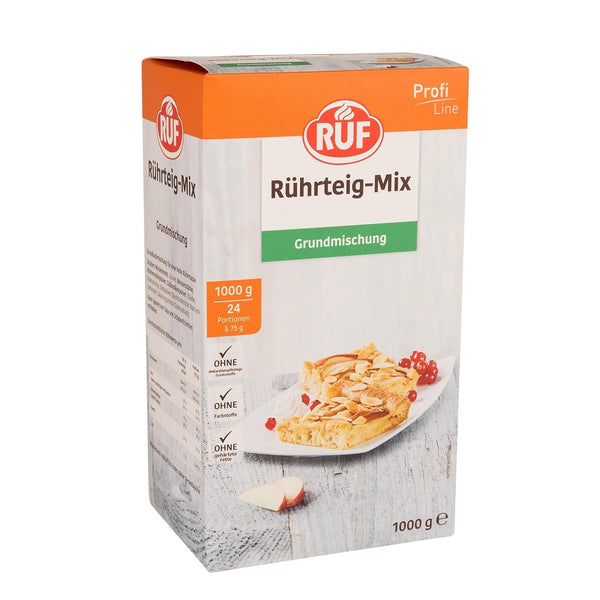 RUF Rührkuchen Backmischung, Nur Wasser & Öl Zugeben, Rezeptur Für Blechkuchen, Kastenkuchen, Muffins, Gugelhupf Und Tortenböden, 1X1000G Amestec pentru copt si gatit Naty Shop Rührteig 1 Kg (1Er Pack)