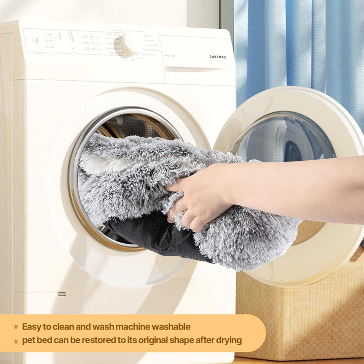 Pat calmant pentru pisici, pat pufos și pluș pentru pisoi, pat lavabil anti-anxietate pentru căței, pat pentru animale de companie pentru câini mici, sac de dormit moale și cald, tip gogoașă. Nr.: 015002802-0001 (M-50cm)