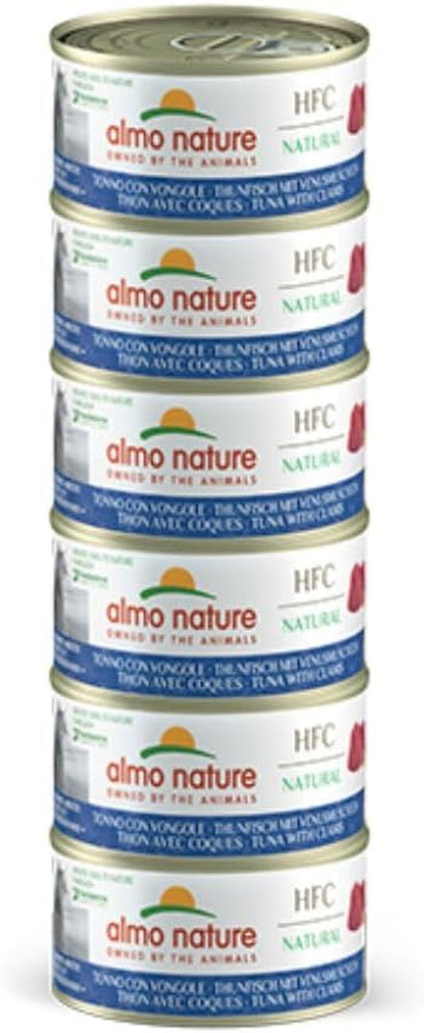 Almo Nature HFC Natural - Hrană umedă pentru pisici adulte - ton și scoici - Human Grade, fără gluten - 6 X 70G