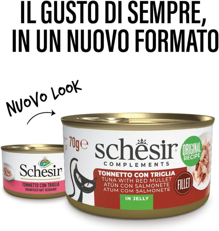 , File de ton cu roșioară în jeleu, Hrană umedă complementară pentru pisici, Rețetă originală, 100% naturală, 12 cutii la 70 G