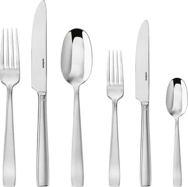 Sambonet 62512-83 Set de tacâmuri monobloc plat, 36 piese, oțel inoxidabil 18/10, se spală în mașina de spălat vase Bucatarie Naty Shop