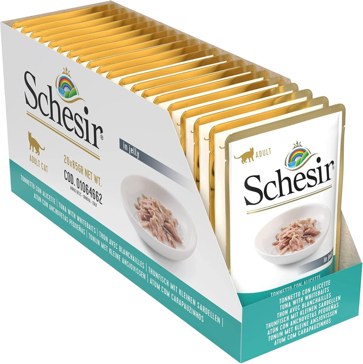 , Hrană umedă pentru pisici adulte cu aromă Tonnetto cu aripi, preparată în jeleu moale, total 1,7 kg (20 pungi de 85 g)