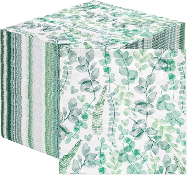 Șervețele de unică folosință Talking Tables Table Kind, șervețele din hârtie moale, frunze verzi, pentru nunți sau uz zilnic, ecologice, compostabile, reciclabile, produse în UE, 2