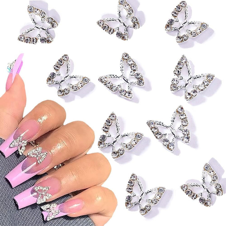 10 piese aliaj fluture unghii farmece metalice Nail Art pandantiv pietre pentru diamante unghii pietre prețioase unghii bijuterii arta decorațiuni Nail Art bijuterii confecționare