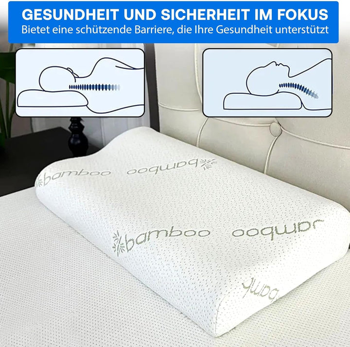 Pernă ortopedică de susținere a gâtului din spumă cu memorie - Pernă ergonomică, pernă anti sforăit pentru cei care dorm lateral, pe stomac și pe spate, Pilow, 60Cm X 40Cm X 12Cm Perne ortopedice cervicale Naty Shop