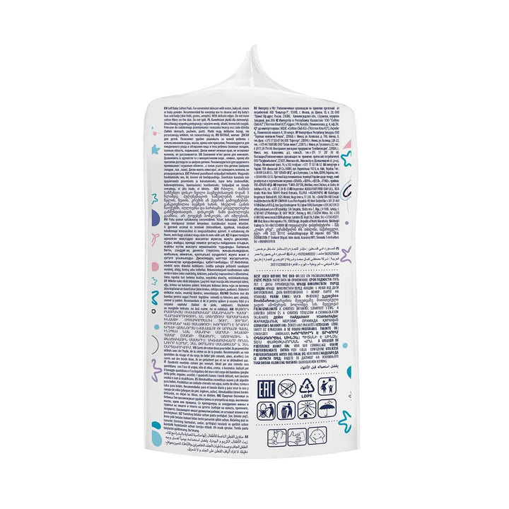 Tampoane Kindii Pure Baby - 100% bumbac - Tampoane pătrate mari pentru pielea sensibilă - Înlocuiește șervețele umede - Moale - Margini moi Servetele Umede Bebelusi Naty Shop