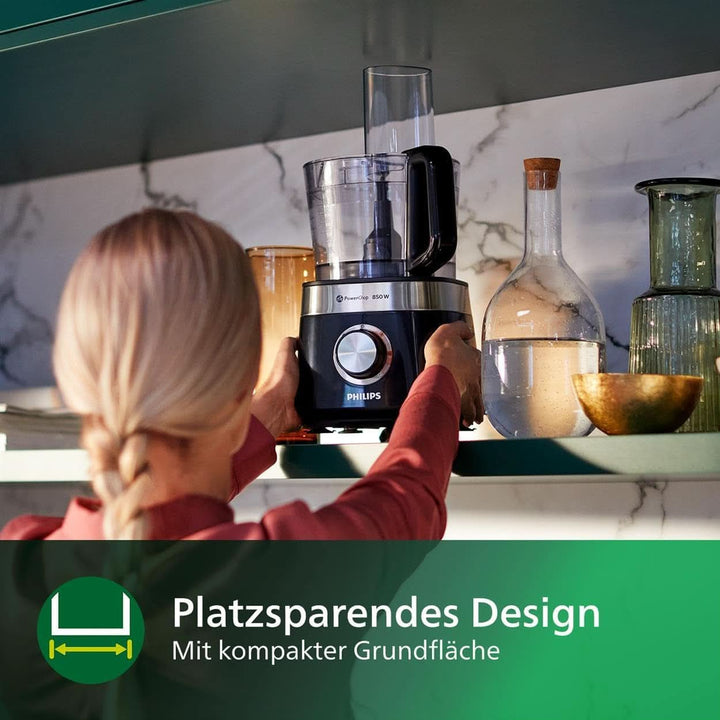 Philips Kompakte Küchenmaschine – 850W, 31 Funktionen, 2.1-Liter-Behälter, Powerchop, Edelstahlklinge (HR7530/10) Bucatarie Naty Shop