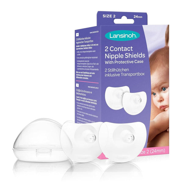 Lansinoh Stillhütchen 24 Mm (Größe 2), 2 Stück Inkl. Aufbewahrungsbox - Angenehmes Tragegefühl - Trotz Anlegeschwierigkeiten Weiter Stillen Accesorii Hrana si Alaptare Bebe Naty Shop