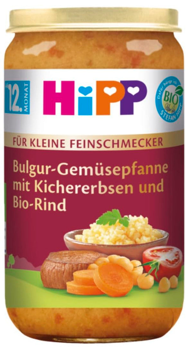 Hipp Organic For Little Gourmets Menus Bulgur Vegetable Pan cu năut și carne de vită organică, 250G, 6 X 250 grame Mama si Copilul Naty Shop Default Title
