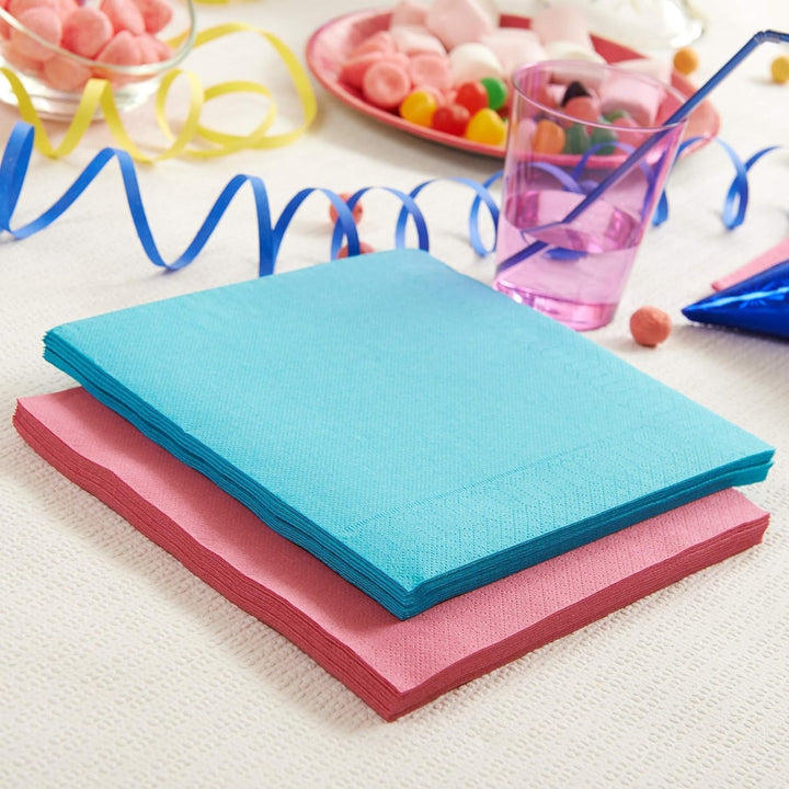 50 șervețele, tampon de bumbac, 33 X 33 Cm, 2 straturi, turcoaz, Fsc celuloză, 33 X 33 Cm (pachet de 3)