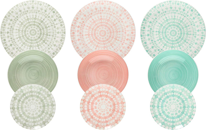 Gipsy Soft, Tellerservice Für 6 Personen, 18-Teilig, Porzellan, Mehrfarbig Seturi vesela masa Naty Shop