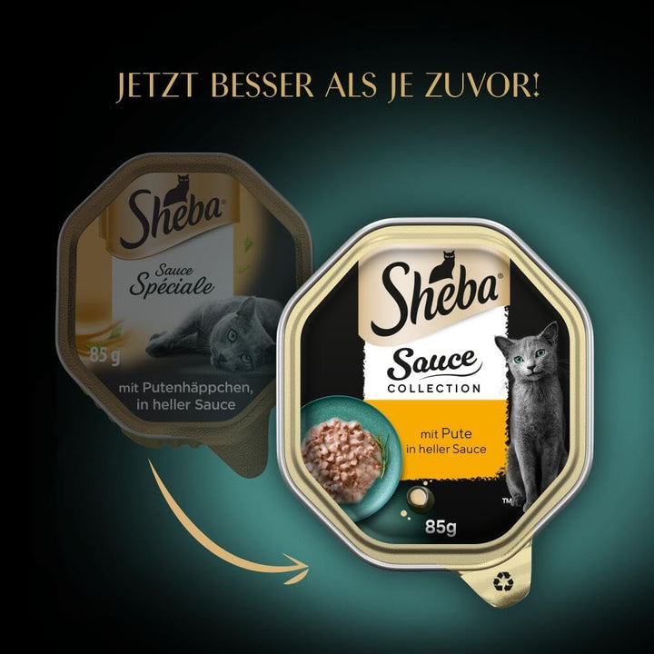 SHEBA Bowl Hrană umedă pentru pisici Colecția de sosuri cu curcan în sos ușor 2 X 11 X 85G