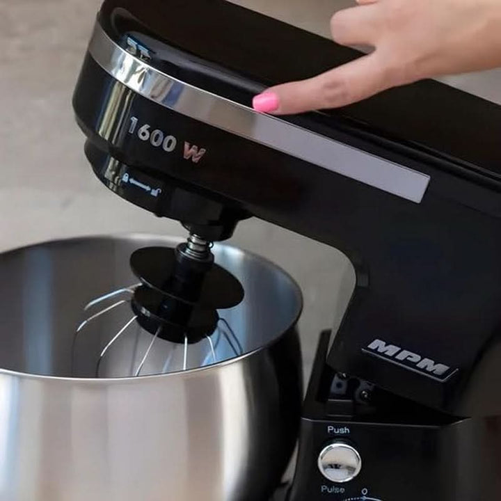 MPM - Planeten-Küchenmaschine Mit 2 Rührschüsseln 4 & 5 Liter - 1600W Küchenmaschine - Schwarz Mama si Copilul Naty Shop