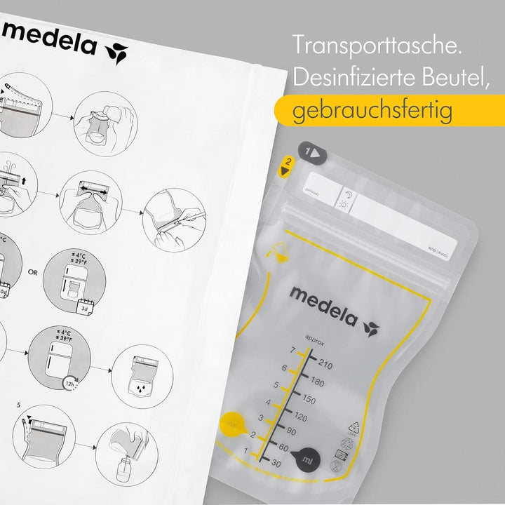 Medela Easy Pour Muttermilchbeutel Zum Einfachen Ausgießen, 100 Stück, 210 Ml, Auslaufsichere Einweg-Muttermilchbeutel Mit Überlaufschutz, Stillhelfer Accesorii Hrana si Alaptare Bebe Naty Shop