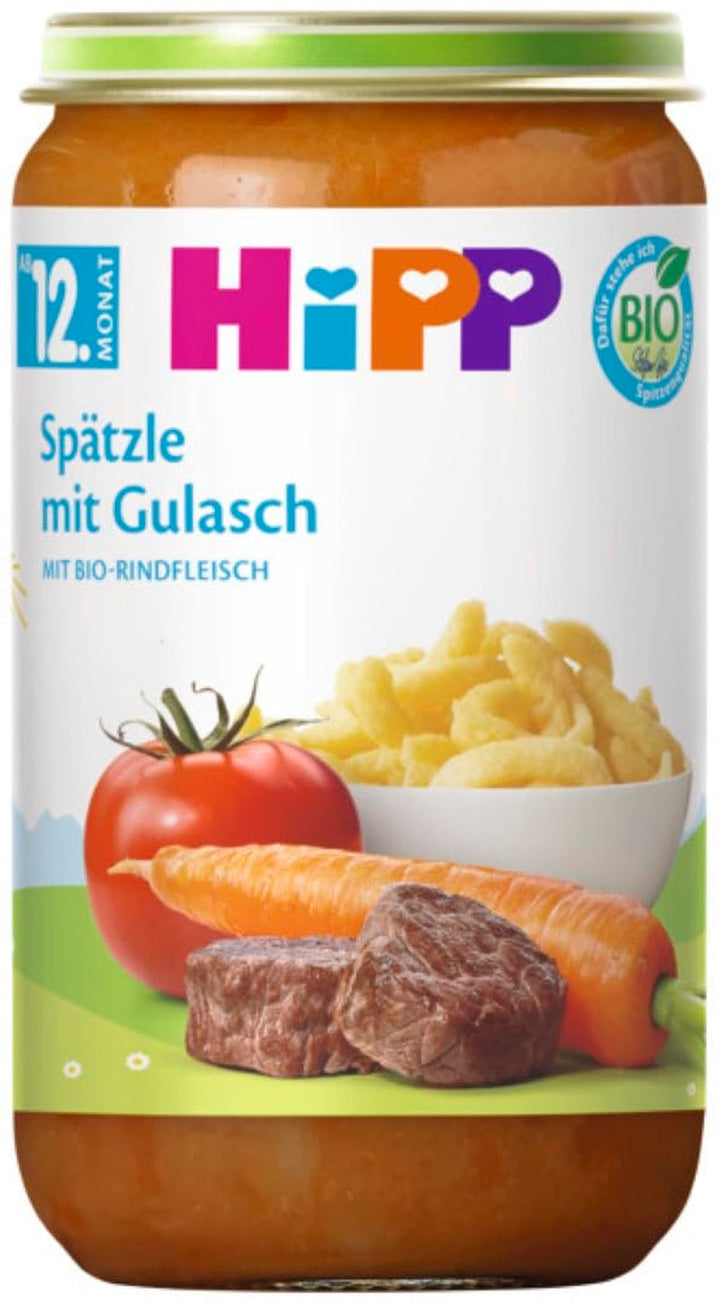 Hipp Organic Meniuri De la 12 luni paste spaetzle cu gulaș, 250G, 6pack (6X250G) Ambalajul poate varia Mama si Copilul Naty Shop Default Title