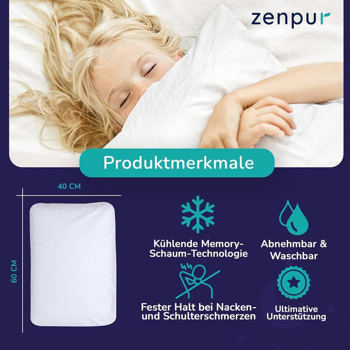 Set de 2 perne pentru susținerea gâtului 40X60-13Cm - Pernă ergonomică de dormit pentru gât și umeri, certificată Oeko-Tex Perne ortopedice cervicale Naty Shop