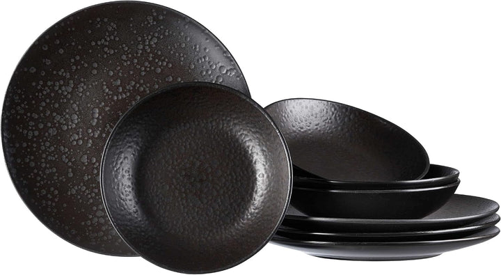 Ritzenhoff & Breker serviciu de masă Kitwe, 8-piese Seturi vesela masa Naty Shop Negru Serviciu de cină