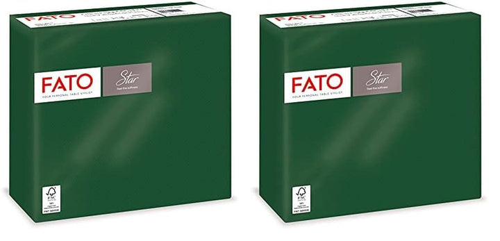 - Șervețele de hârtie de unică folosință, Softness And Softness, pachet de 40 de șervețele, dimensiune 38X38 pliate în 4, 2 straturi, culoare verde pădure, 100% hârtie din celuloză pură, certificate Fsc (pachet cu 2)