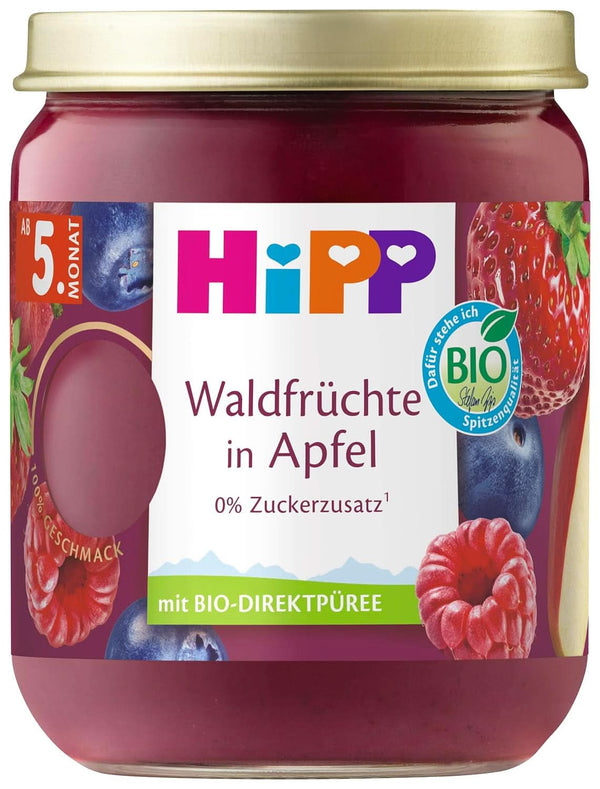 Hipp Organic Fructe de pădure în mere, 160G, pachet de 6 (6X160 grame) Mama si Copilul Naty Shop